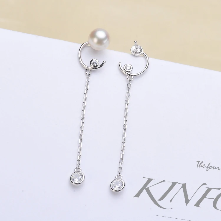 

925 Sterling Silver Pearl Party Earrings Mountings Classical Silver Jewelry Parts Fittings Women's Accessories