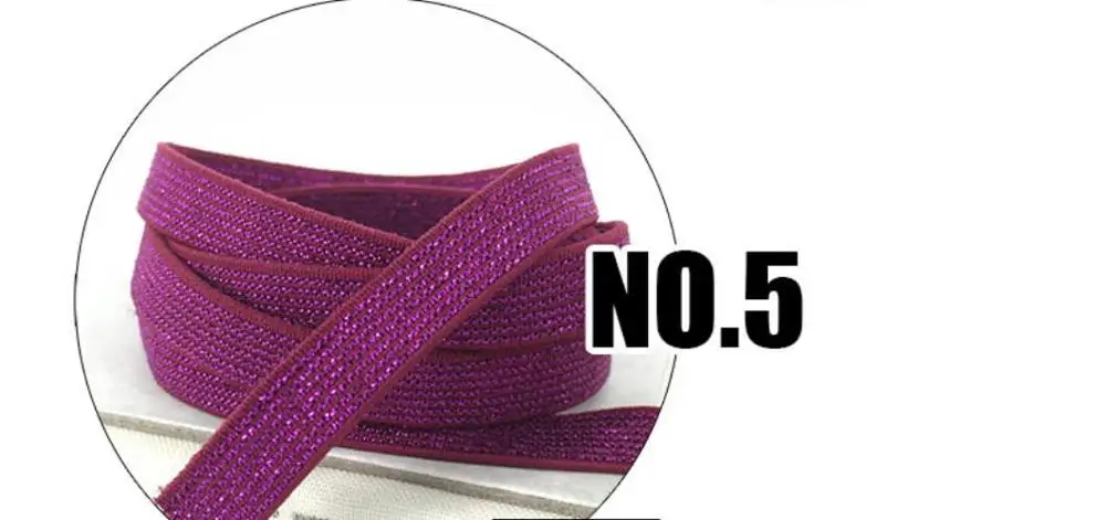 NO5 purple Блестящие эластичные ленты 9 мм черные, серебряные нейлоновые брюки поясная лента для самостоятельного пошива одежды брюки Швейные аксессуары 10 м S0791L - Цвет: NO5 purple