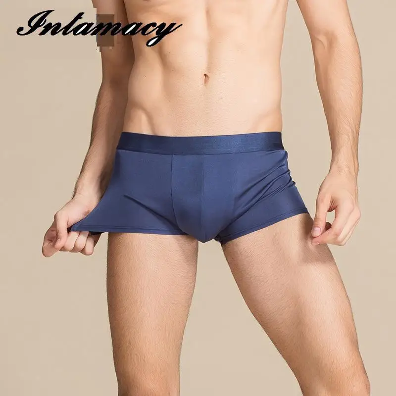Мужские боксеры из 100% натурального шелка удобные шорты на талии сексуальные с