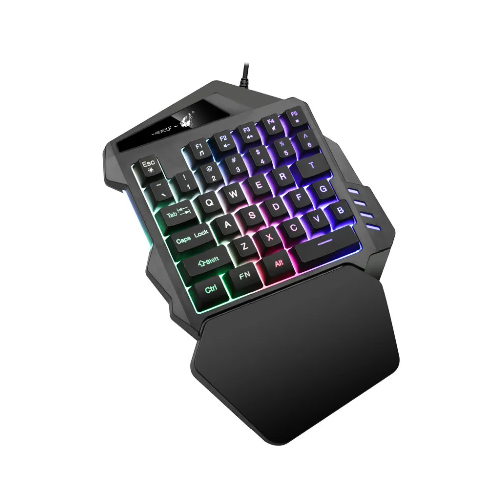 K13 Проводная 35-клавишная LED подсветка Usb эргономичная Одноручная клавиатура