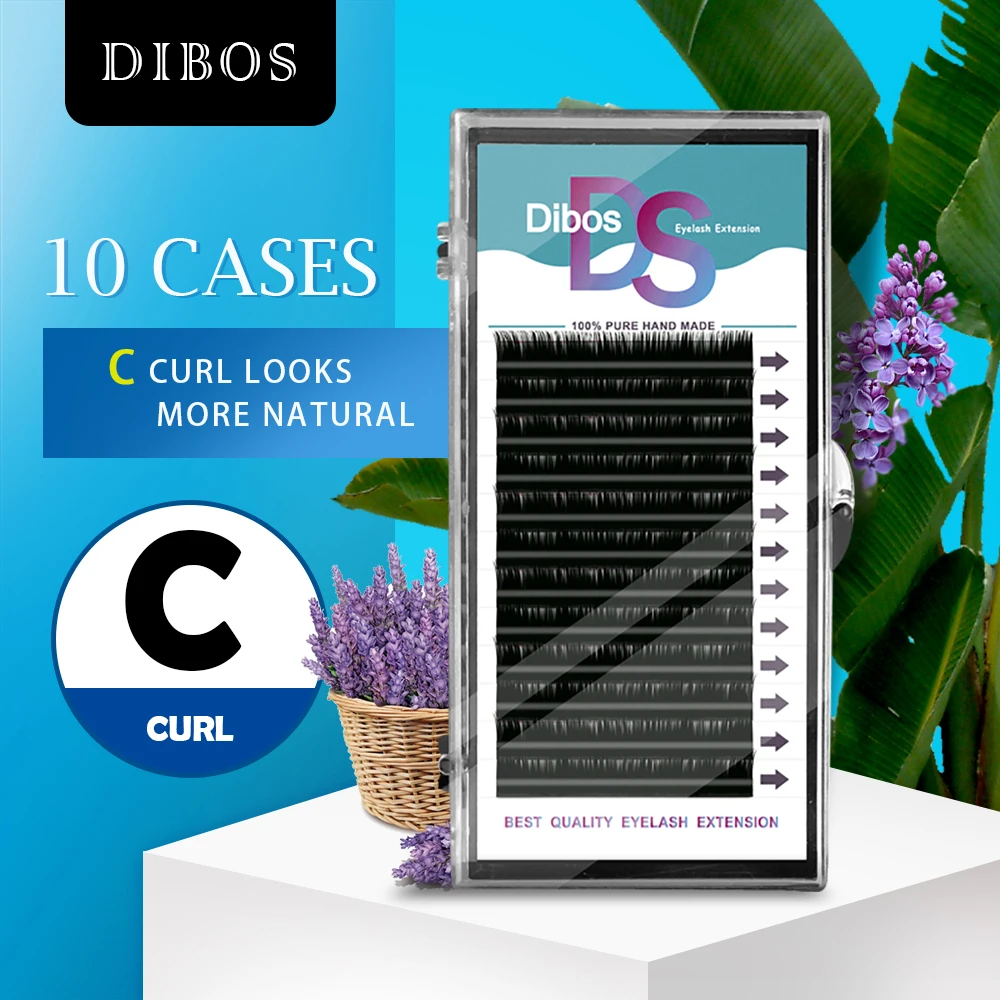 

Dibos 10 cases/lot All Size B/C/D/J curl Individual natural Mink Eyelash Extension. Artificial Fake False Eyelashes