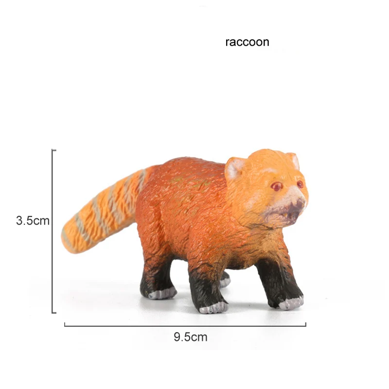 raccoon Детские игрушки, пластиковая фигурка животного из зоопарка, олень, леопард, бегемот, медведь, модель животного, мини-фигурка, набор, аксессуары для домашнего декора - Цвет: raccoon