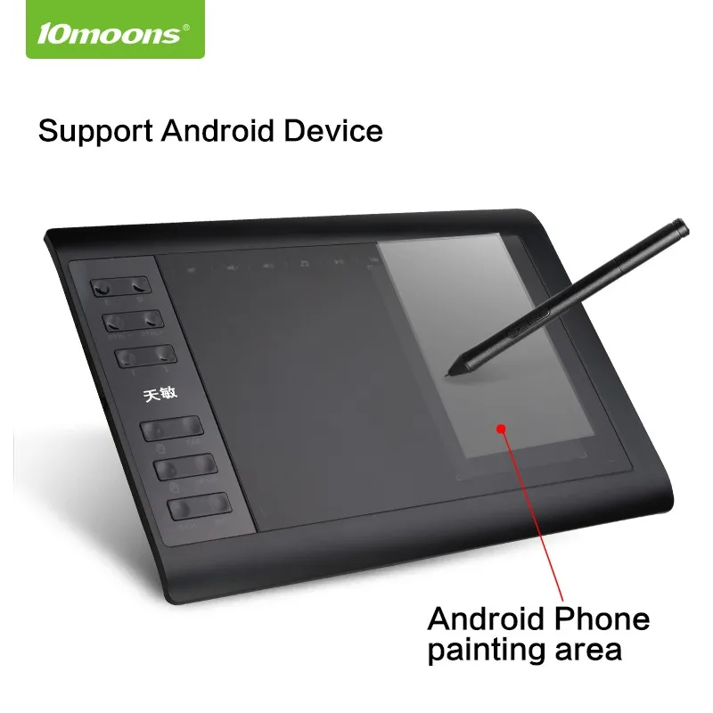10moons g10 master graphic tablet 8192 levels digital drawing tablet no need charge pen tablet support android phone free global shipping