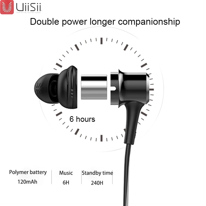 Беспроводная Bluetooth гарнитура UiiSii BT260 спортивные наушники вкладыши для бега