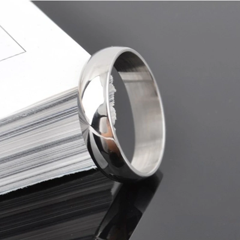 Womens Silver Rings Jewelry Titanium Steel Wedding Engagement Ring Ladies Girls Fashion Finger bijoux femme 1Pcs/Set | Украшения и