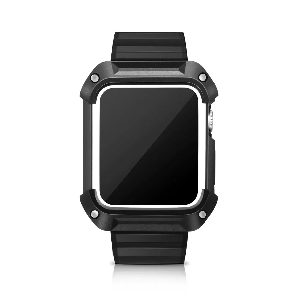 Спортивный ремешок для apple watch 42 мм/38 мм iwatch 3/2/1 браслет с рамкой резиновый часов