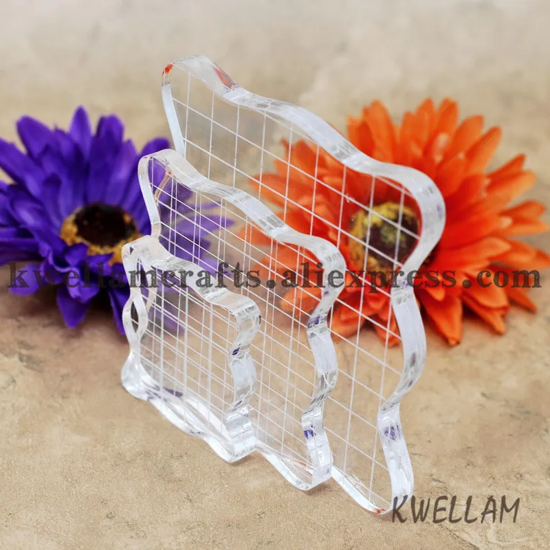 Высококачественный акриловый штамповочный блок с квадратной сеткой три разных