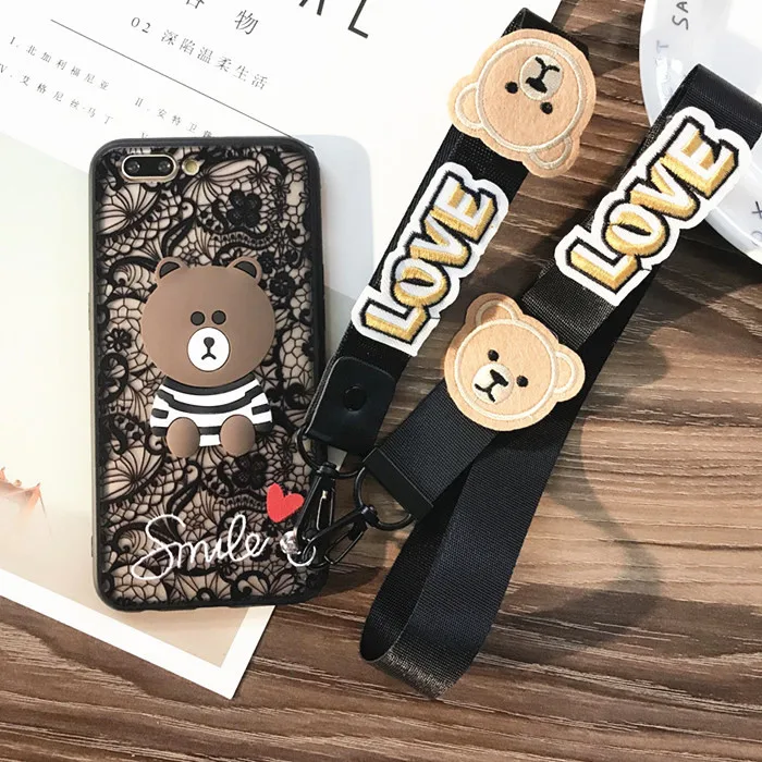 Mtmaiten Роскошный телефон чехол для Iphone 6 г S Plus Oppo F3 F1S F5 случаях милый медведь panda