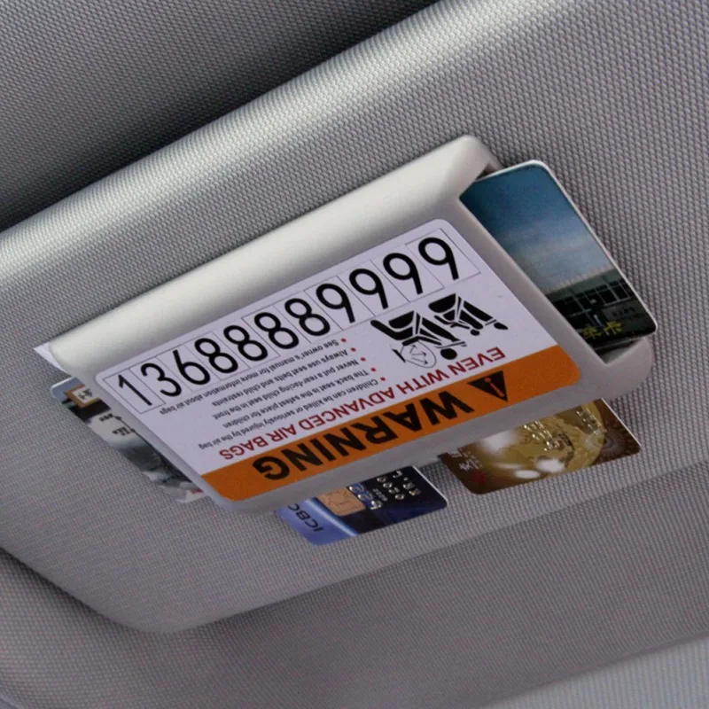 Sun Visor Card Holder Driving Document Package Bill Mobile Phone Storage Bag Leather Sunshade Glasses Hanging | Автомобили и