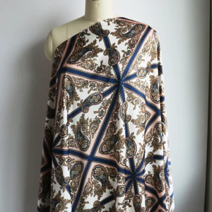Этническая ткань "пейсли" креп-сатин Шармез платье шарф материал ПОЛИЭСТЕР пэчворк - Цвет: pink