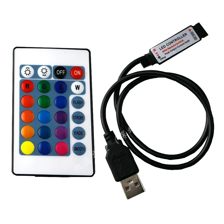 24 клавишный контроллер USB 5 В лампа с цветной мини лампой RGB инфракрасный