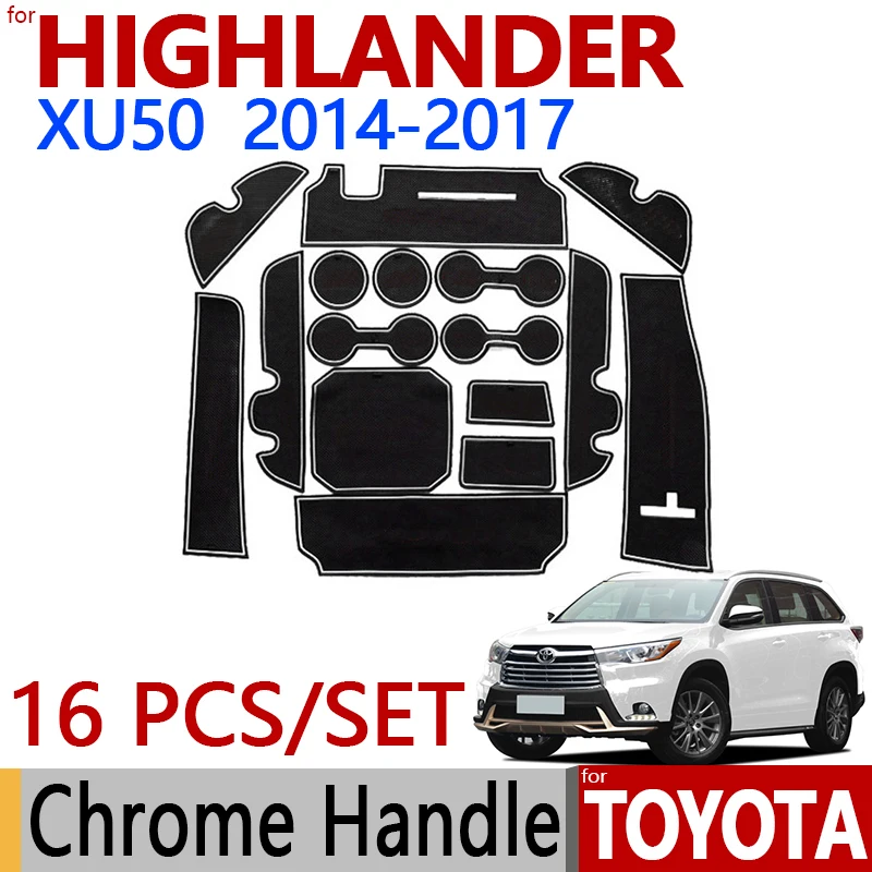 Для Toyota Highlander XU50 противоскользящая резиновая чашка подушка дверной паз коврик 16