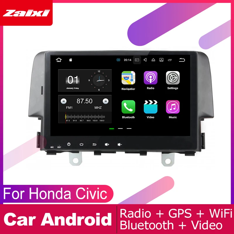 Для Honda Civic 2016 2017 2018 2019 Автомобильная Мультимедийная система Android 2 DIN