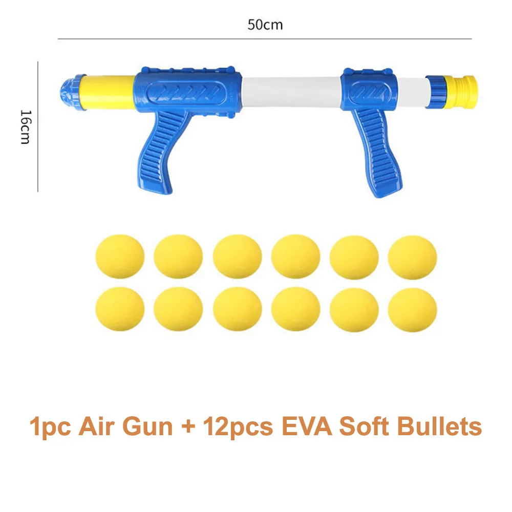 Air Gun with Bullets На открытом воздухе для детей Интерактивные для стреляния оружий Ева мягкая пуля приведенный в действие аэродинамический пистолет Крытая игра шутер для детей - Цвет: Air Gun with Bullets