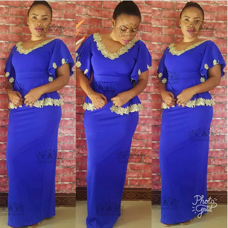 

African Embroidery Design Long Dress For Party Lady Big Elastic Dashiki Dress For Women LSBF#