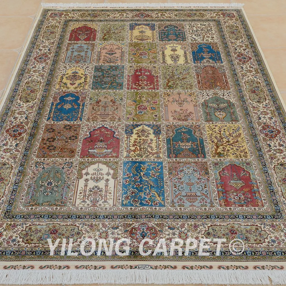 Yilong 6 'x 9' Садовый ковер ручной работы четырехсезонный Дизайнерский (QZT27A6x9)|rug