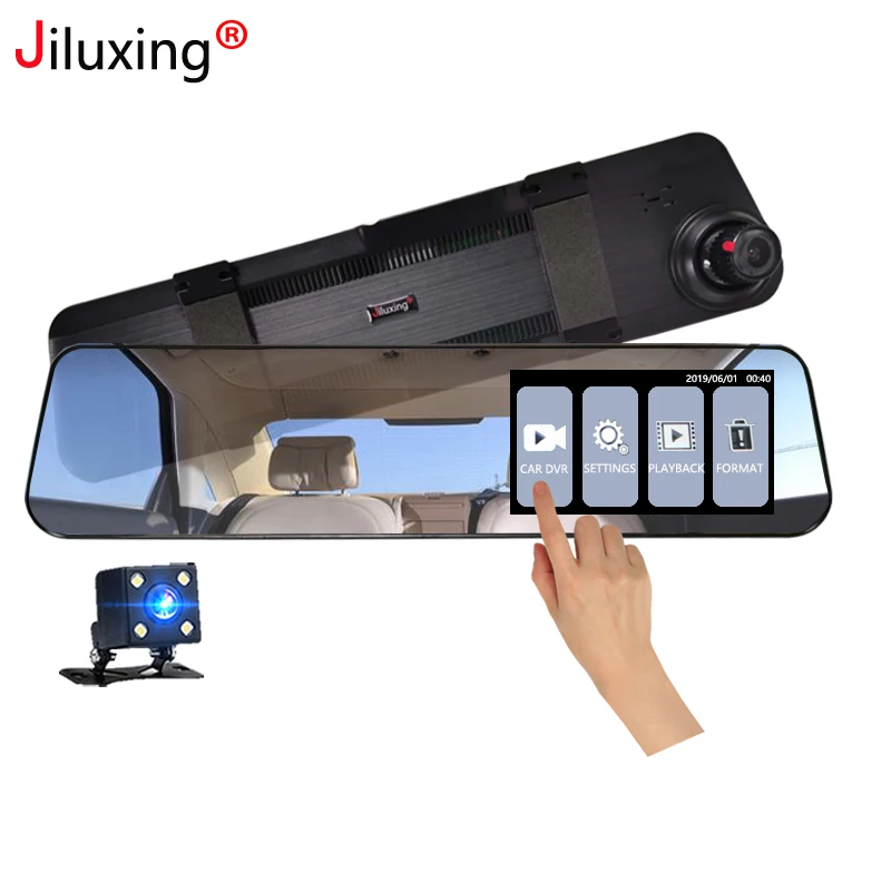 Jiluxing FHD 1080P Автомобильный видеорегистратор 4 3 &quotдвойной объектив Автомобильная