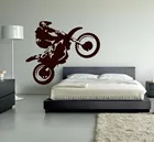 Мотокросс виниловая наклейка на стену мотоцикл наклейки на стену домашняя наклейка для гостиной спальни украшение внедорожный велосипед L276