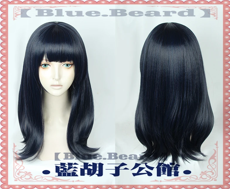 

Anime SSSS.GRIDMAN Takarada Rikka 55cm Long Ink Blue Black Heat Resistant Hair Cosplay Costume Wig + Free Wig Cap