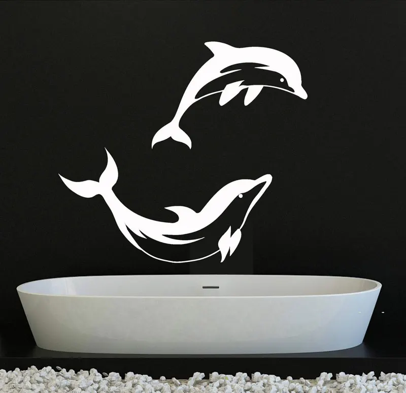 

Vinyl wall applique dolphin bathroom decoration marine bathroom stickers, home bathroom decoration YS24