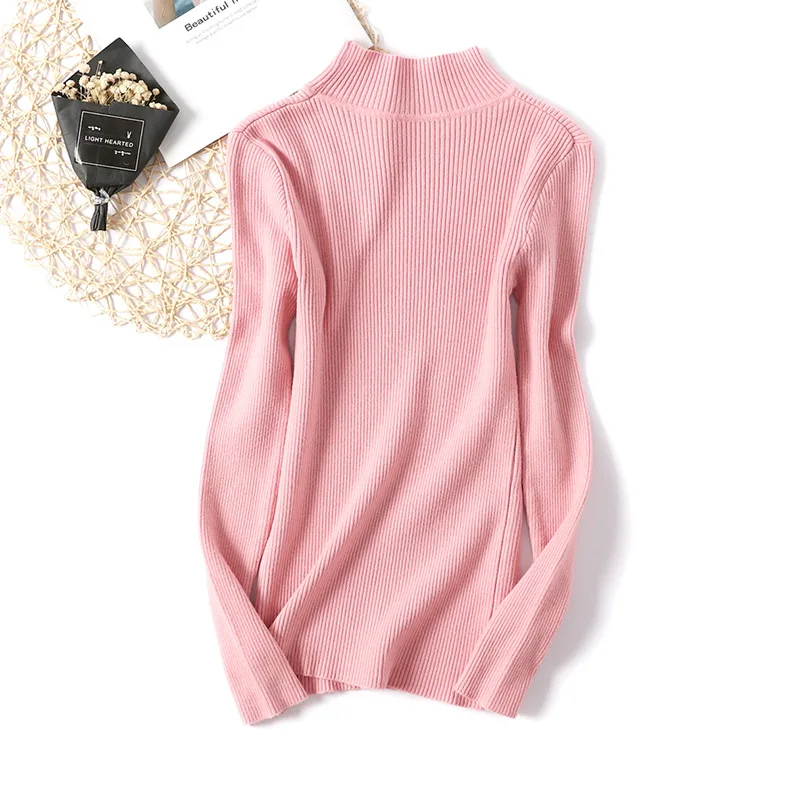 MYDC Autumn Winter Women Pullovers Sweater Knitted Elasticity Casual Jumper Fashion Slim Turtleneck Warm Female Sweaters | Женская