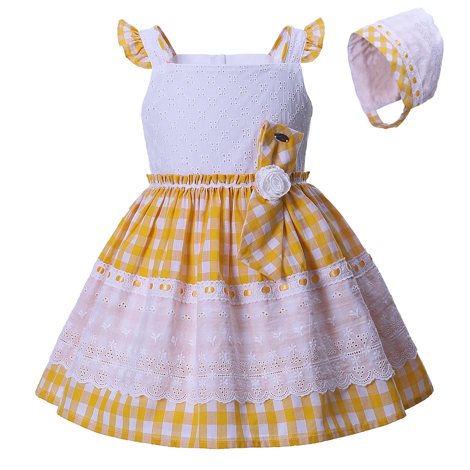 Pettigirl/Новые Пасха девушки одежда летняя с цветочным рисунком Головные уборы