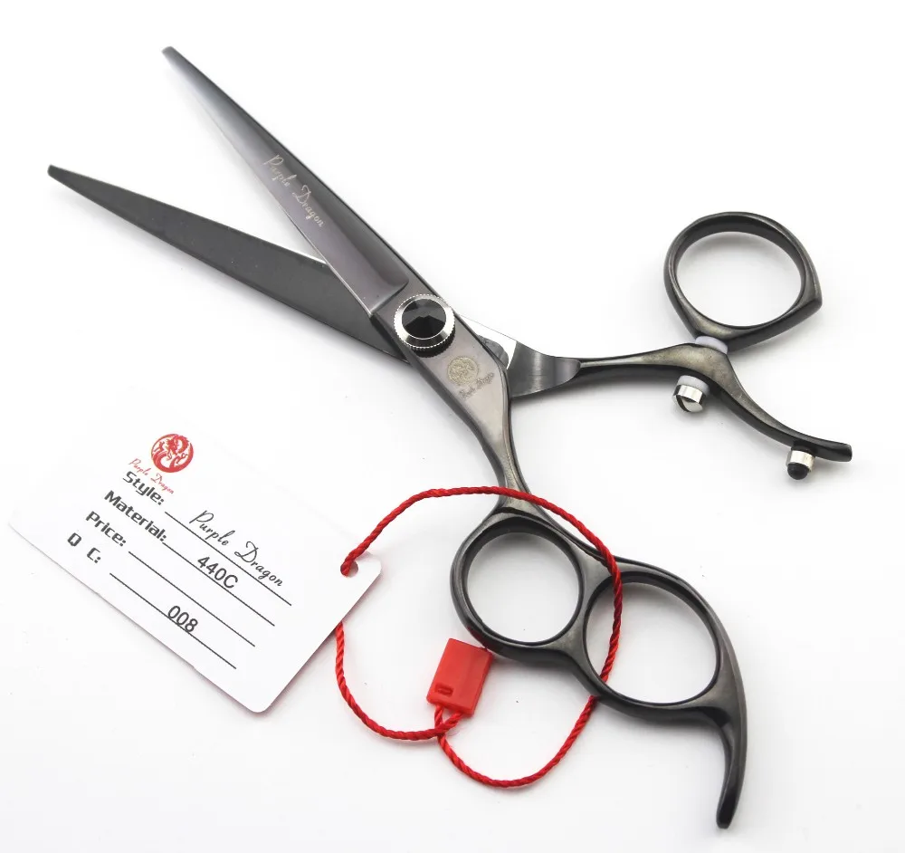 Purple Dragon 6 Inch Left hand Swivel Hair Scissors Professional High Quality Cutting Shears hairdresser supplies | Красота и