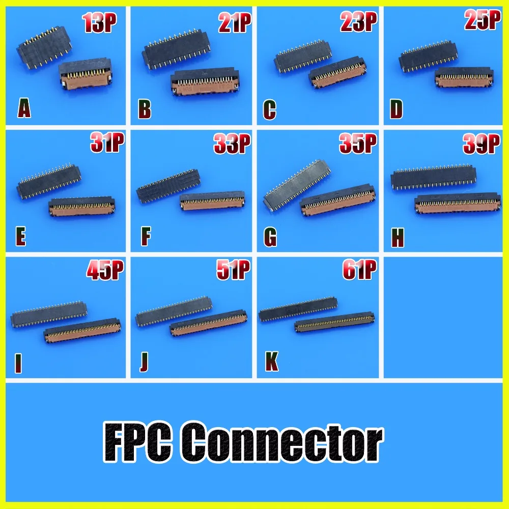 JCD гнезда соединителя FPC в течениi 13 21 23-25 размеры 31-33 Большие 35-39-45 Бесплатная
