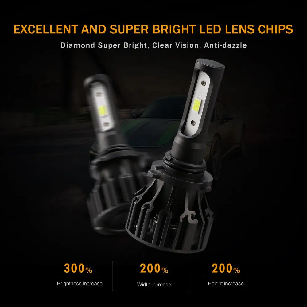 Oslamp 9006 HB4 светодиодный автомобильный головной светильник лампы COB 72 Вт 8000lm 6500 К