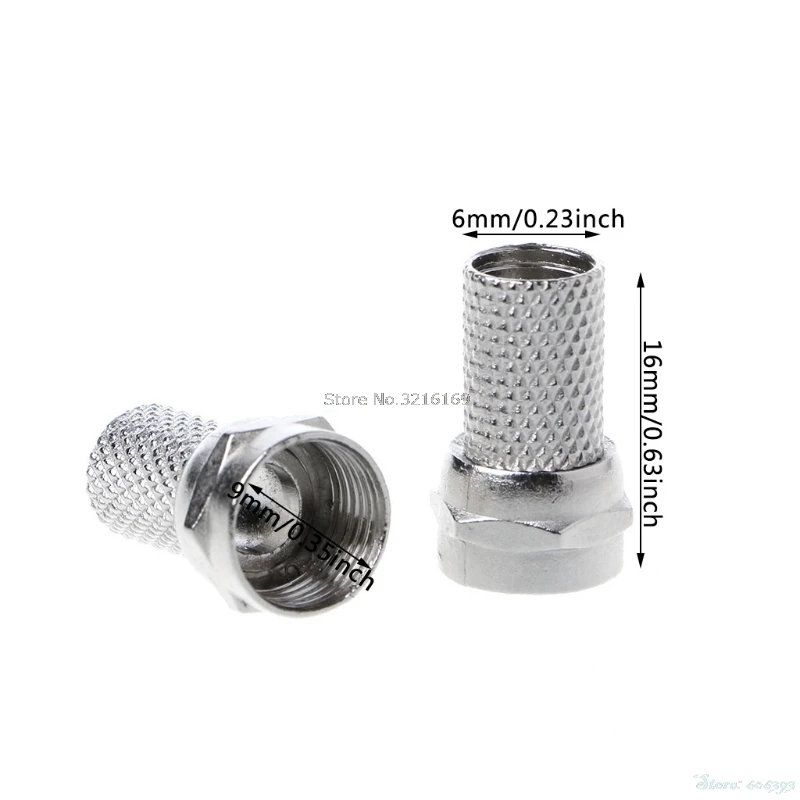 For 10Pcs/Set 75-5 F Connector Screw On Type RG6 Satellite TV Antenna Coax Cable Twist-on Promotion | Обустройство дома