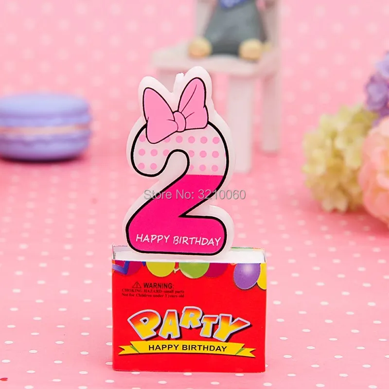 Pink 2 Цифры 0-9 Микки Минни Маус свечи для детей день рождения украшения принадлежности творческий романтический торт Кекс Топпер Декор - Цвет: Pink 2