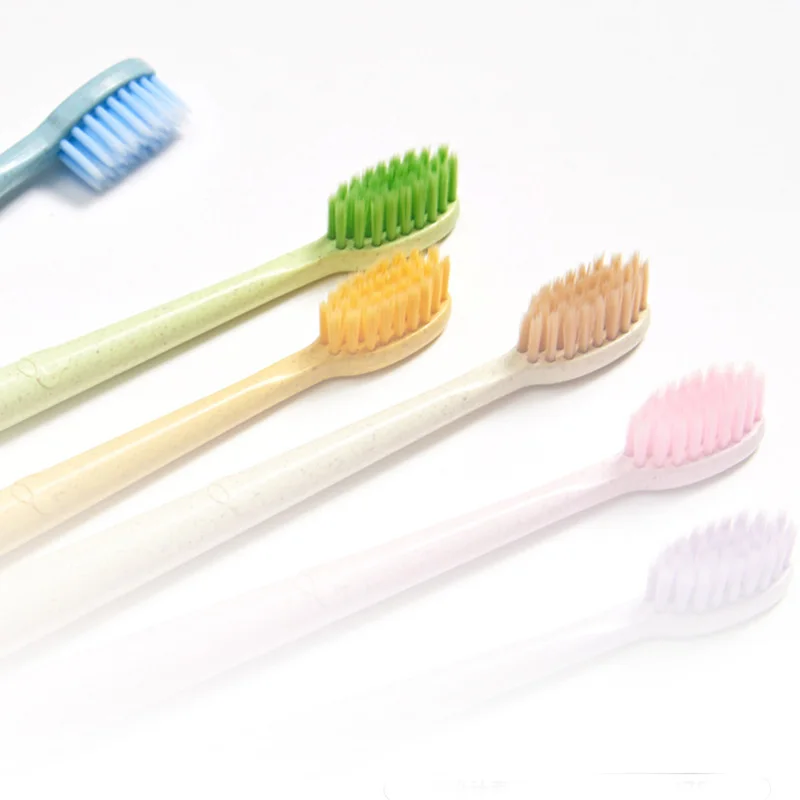 Натуральная 1 шт. цветная Милая семейная зубная щетка случайный цвет разлагаемая