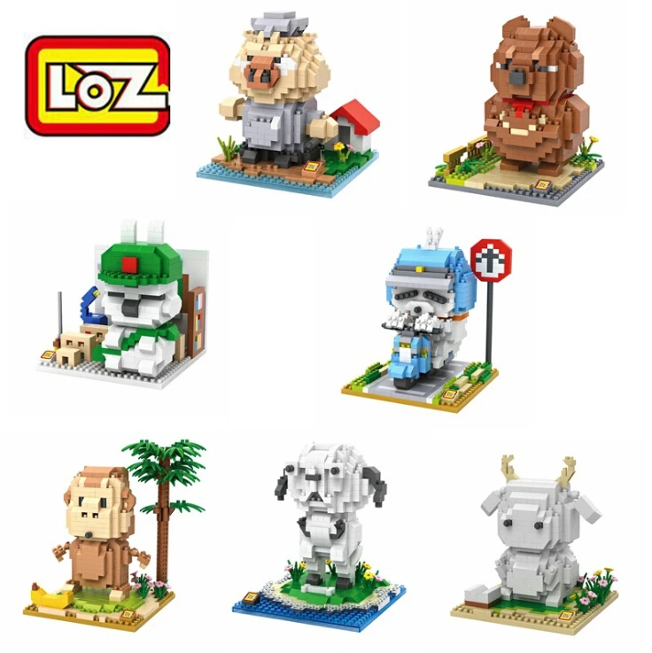 LOZ микро блоки MASHIMARO Корея аниме кролик DIY Строительные кирпичи 3D аукцион фигурка