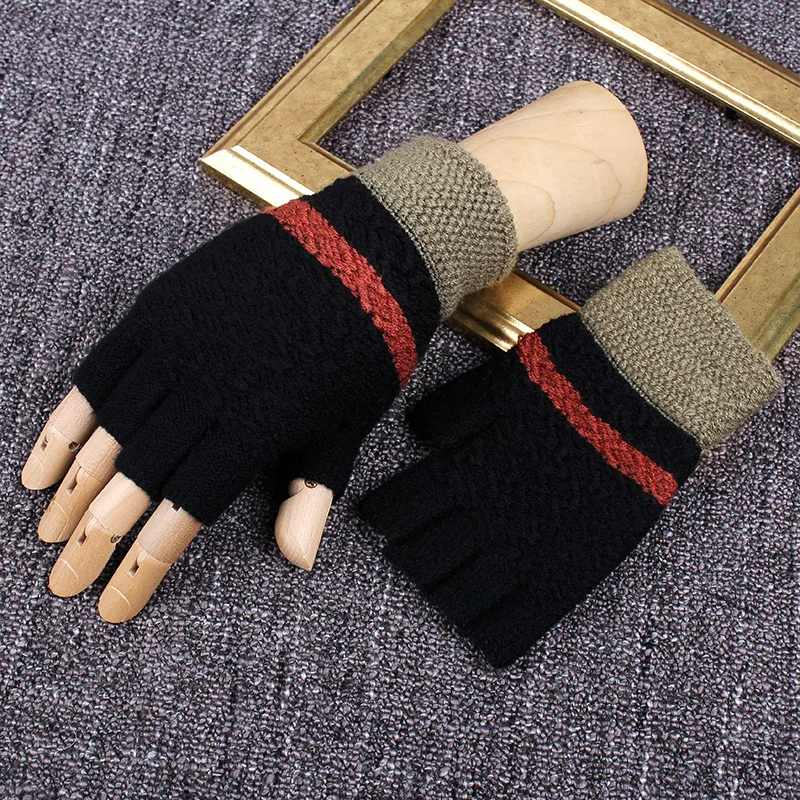 REALBY Перчатки варежки без пальцев мужские зимние 5 видов цветов наручные Luvas