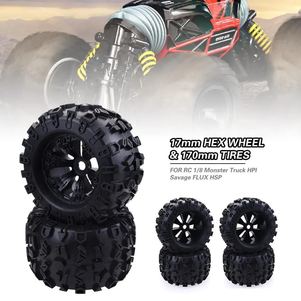 17 мм шестигранные колеса и 170 шины для RC 1/8 грузовик HPI Savage Flux HSP Для автомобильные