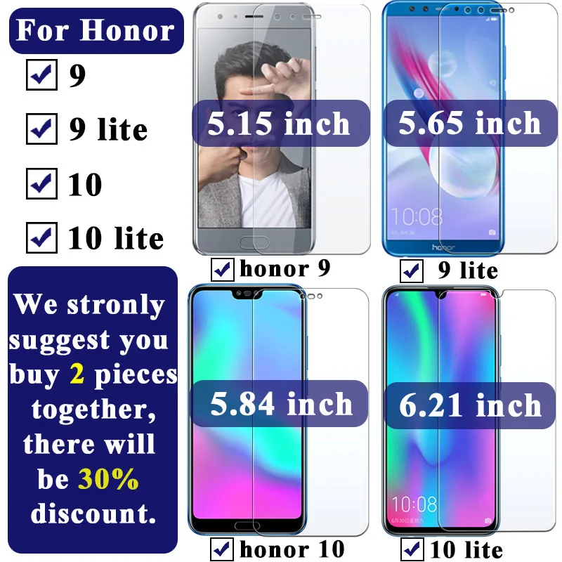 Защитное стекло на Honor 9 Lite для Huawei 10 закаленное Xonor 9lite Защитная пленка экрана Honor9