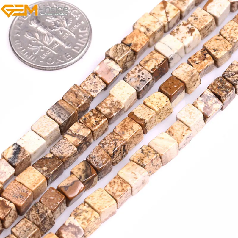 

Gem-inside Natural Flat Square Stone Beads For Jewelry Making Selectabel Type 4mm 15inches DIY Jewellery