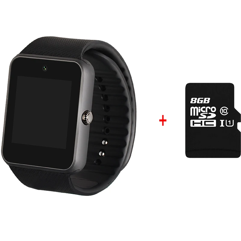 Time owner GT08 Bluetooth Смарт-часы с телефоном Android уведомления Анти-потери поддержка SIM tf-карты часы для Xiaomi huawei - Цвет: Blackwith8G