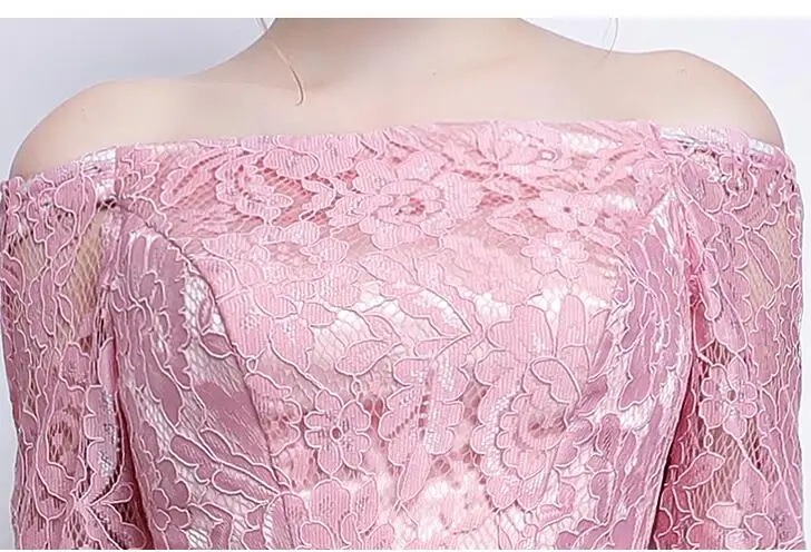 Платье для выпускного вечера с рукавами 2018 вечернее платье из кружевного