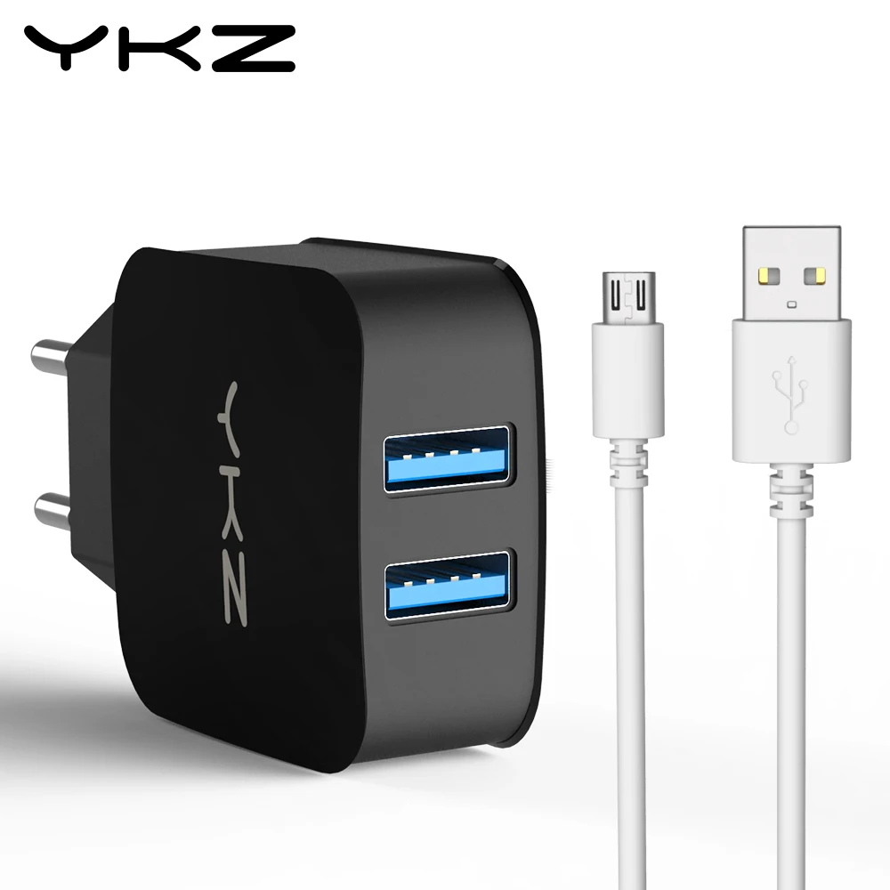YKZ универсальное двойное USB зарядное устройство EU US настенное для мобильного