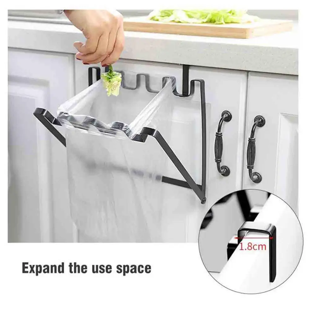 Hanging Garbage Bag Holder Foldable Cupboard Door Back Trash Rack Kitchen Racks for Bags BB4 | Дом и сад