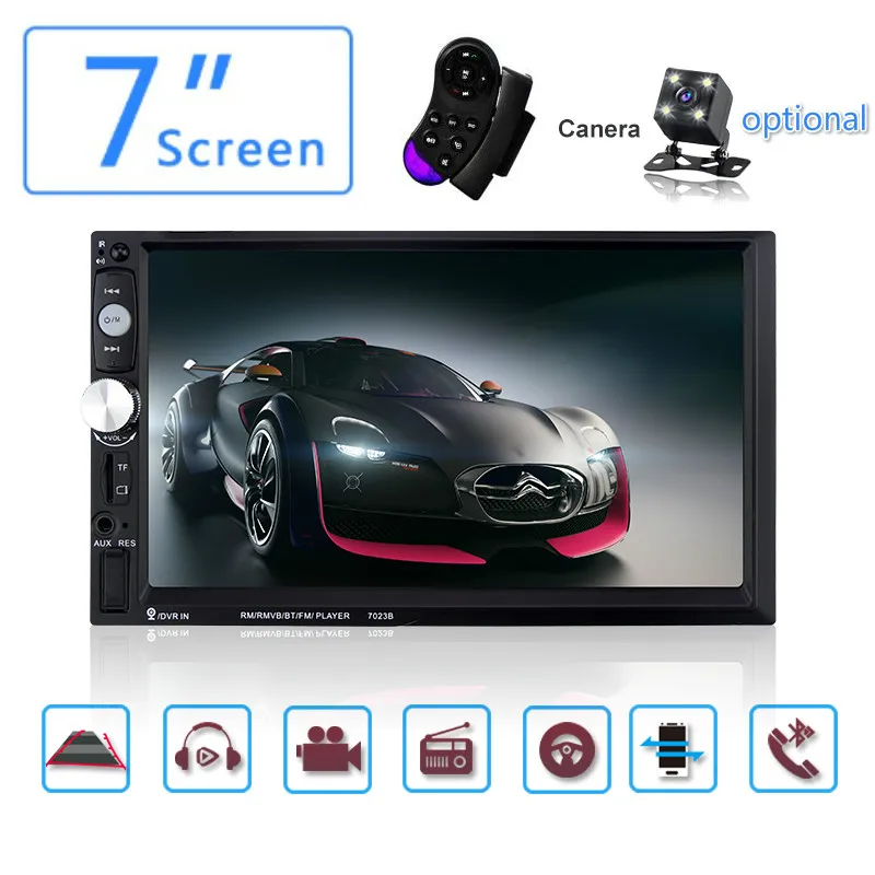 Автомобильная Радио 2 Din 7 &quotсенсорный экран стерео Bluetooth зеркальная поверхность