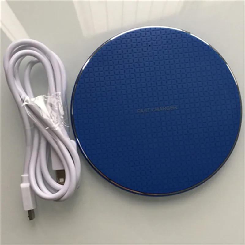 Blue 7 Вт 5 Вт 10 Вт Qi Быстрое беспроводное зарядное устройство QC3.0 алюминиевая Быстрая зарядка для iPhone 8 X XS huawei mate 20RS P30Pro Xiaomi 9 Mix 3 2S - Тип штекера: Blue