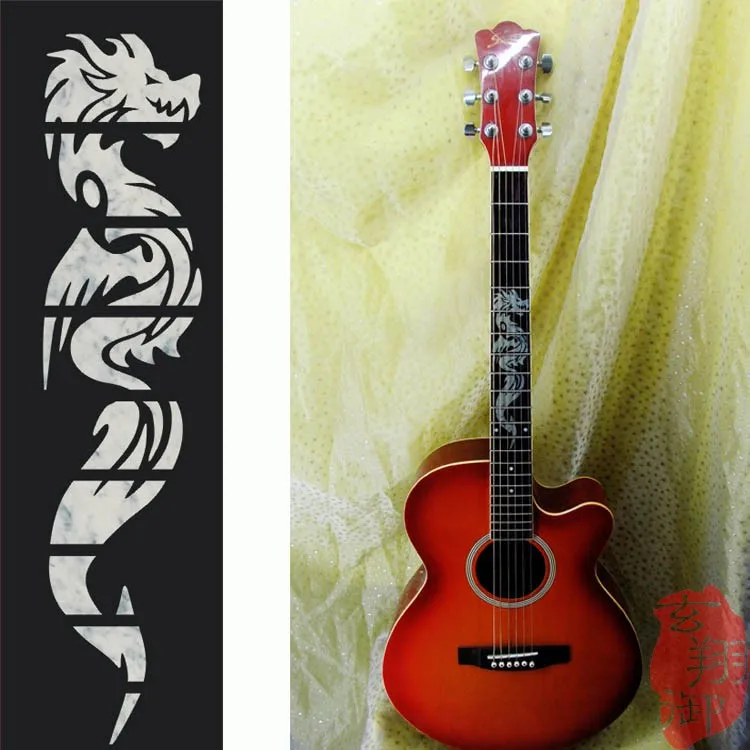 Электрическая акустическая гитара MSOR инкрустация стикером Dragon Fretboard маркеры