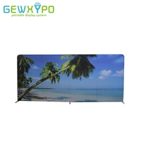500x228cm trade show booth portable straight advertising tension fabric banner display stand with full color graphic printing
