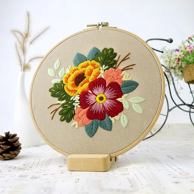 Ленты вышивка DIY цветы сумки кошелек сумочка рукоделие крестиком Набор для