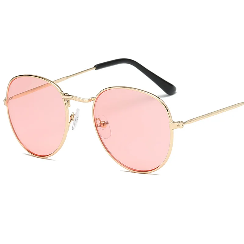 

Sea Color Round Sunglasses Men Round Metal Mens Sunglass Brand Designer Retro Glasses UV400 sunglasses for women