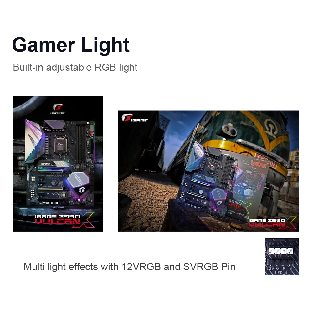 Цветная материнская плата iGame Vulcan X V20 Intel Z390 LGA 1151, материнская плата DDR4 SATA 6 ГБ/сек. ATX для M.2 USB 2,0 порта