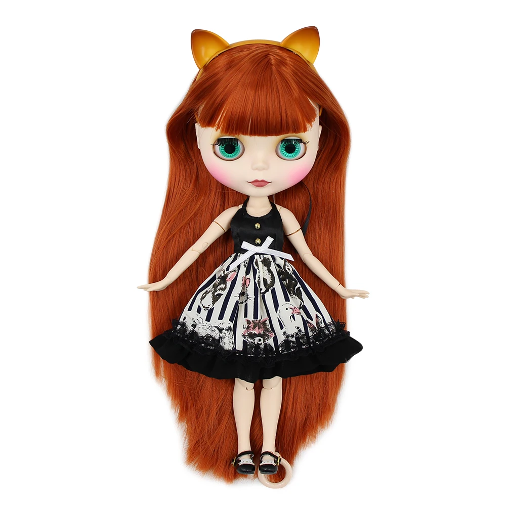ICY DBS шарнирная кукла Blyth куклы игрушки платье licca Тело черное милый Принт с
