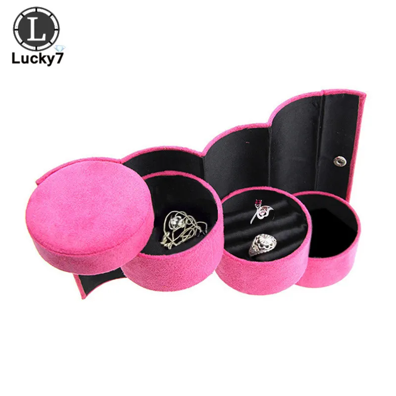 3-слойная цилиндрические украшения коробка для хранения колец ожерелий подвесок